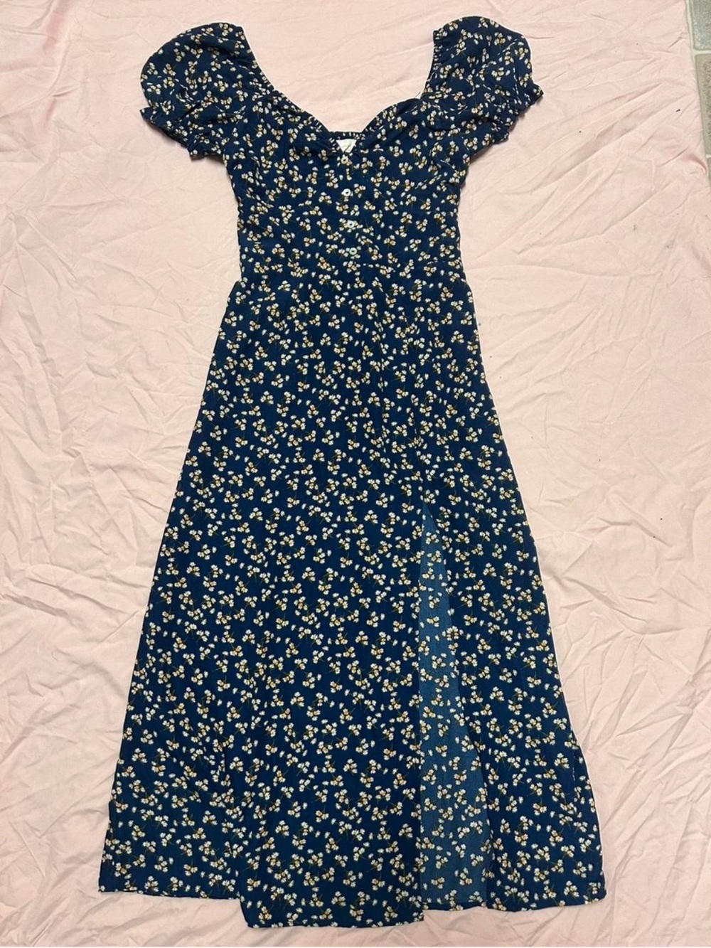 Altar'd State Navy Floral Midi dress